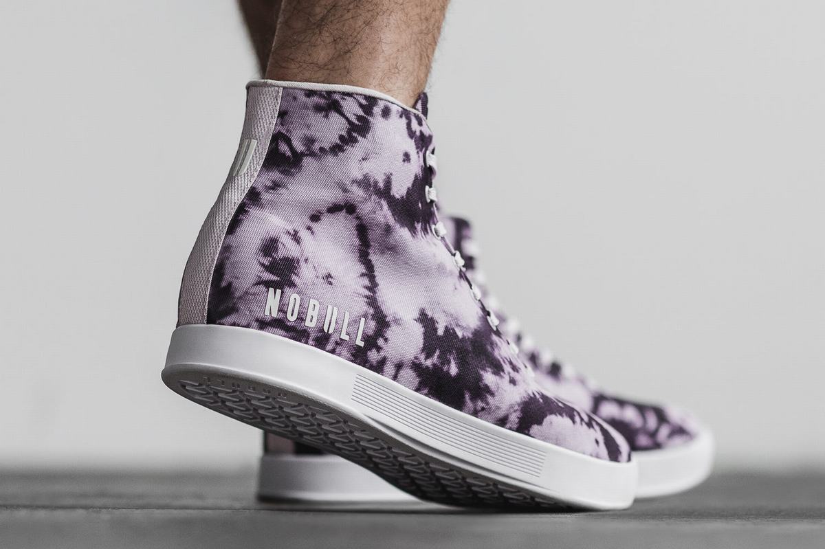 Nobull High-Top Tie-Dye Canvas Men's Trainers Purple | Australia (UK7860)